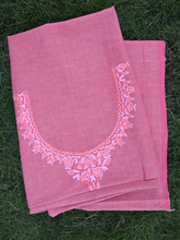 Pink colour khadi fabric with kashmiri hand embroidery